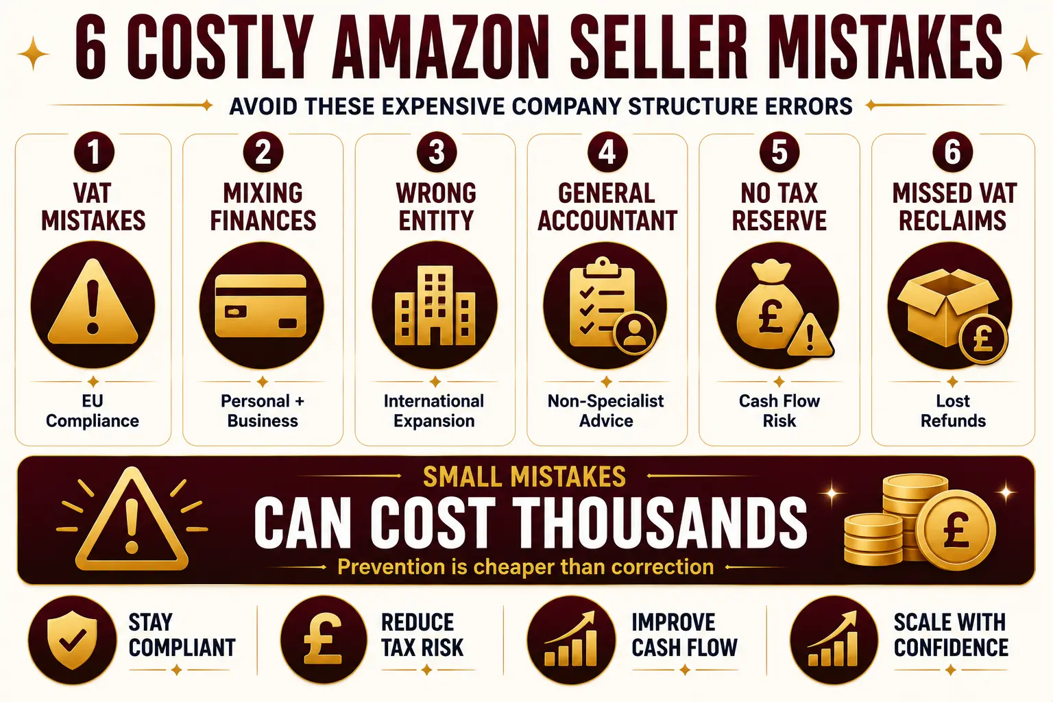 Amazon Seller Company Formation: Europe vs UK Structure Guide 6 6 costly Amazon seller mistakes